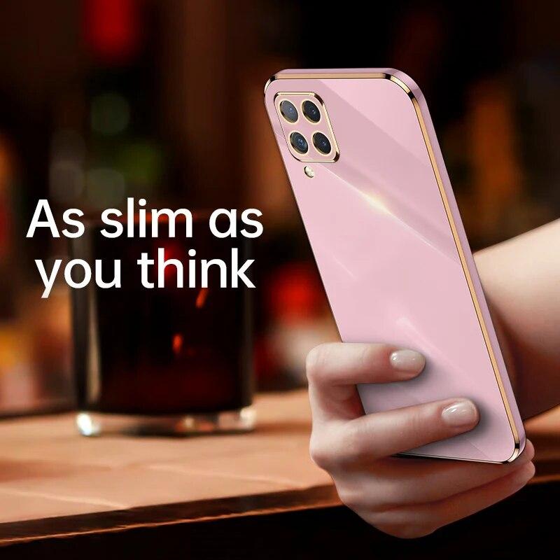 KEYSION Luxury Plating Case for Samsung A22 4G A22S 5G A12 A50S Silicone Square Shockproof Phone Cover for Galaxy M53 M33 M32 4G