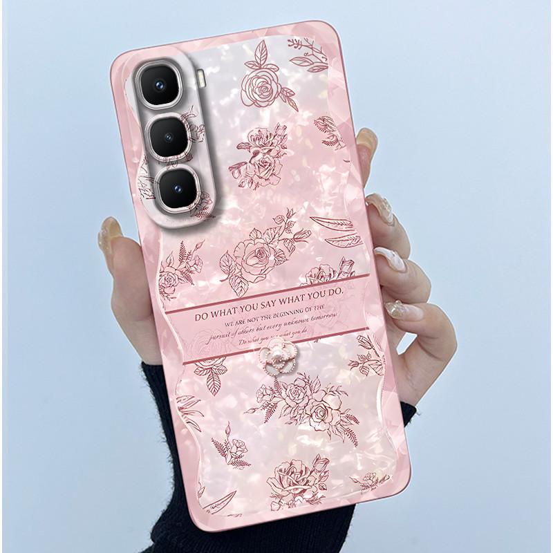 For Infinix Hot 60 Pro Plus Case Fashion Simplicity Flower Liquid Silicone Camera Protection Cover For Infinix Hot 60 Pro+ Capa