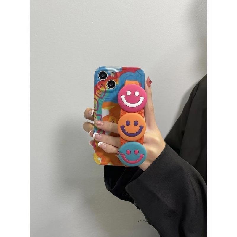 Graffiti Flower Wrist Strap Crossbody Full Coverage Phone Case For Iphone 13 14 15 16 17 Pro Max
