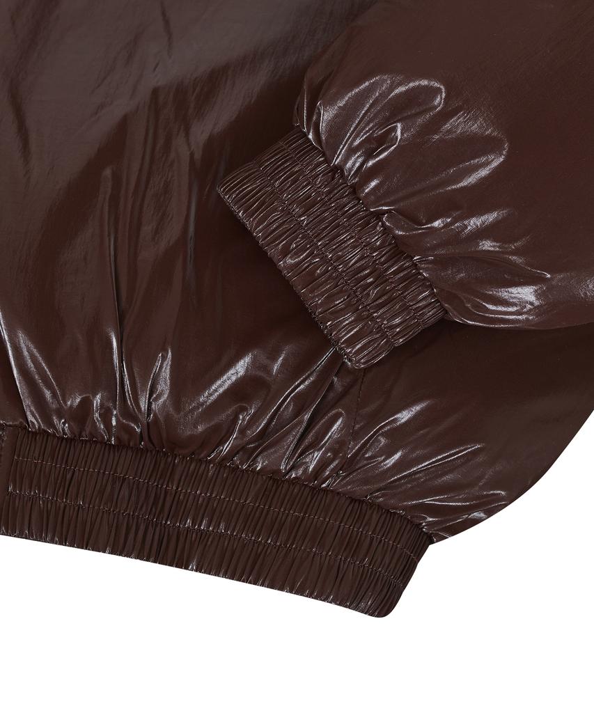 Ironyporno Whiteline 86-Iro342 Essential Balloon Glossy Ma-1 Short Padded Jacket Brown