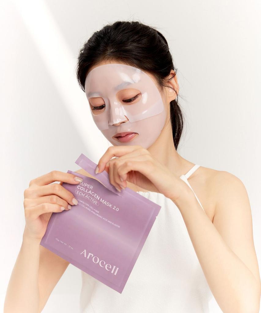 [4 Sheets] Super Collagen Mask 2.0 ECM ACTIVE