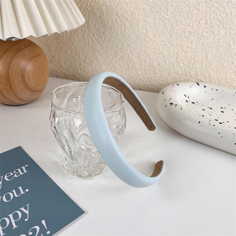 Fashion Wide Hair Bands for Women Bezel Headdress Solid Blue Knitted Braid Headband Girl Hairband Hair Hoop Hair Accessories New