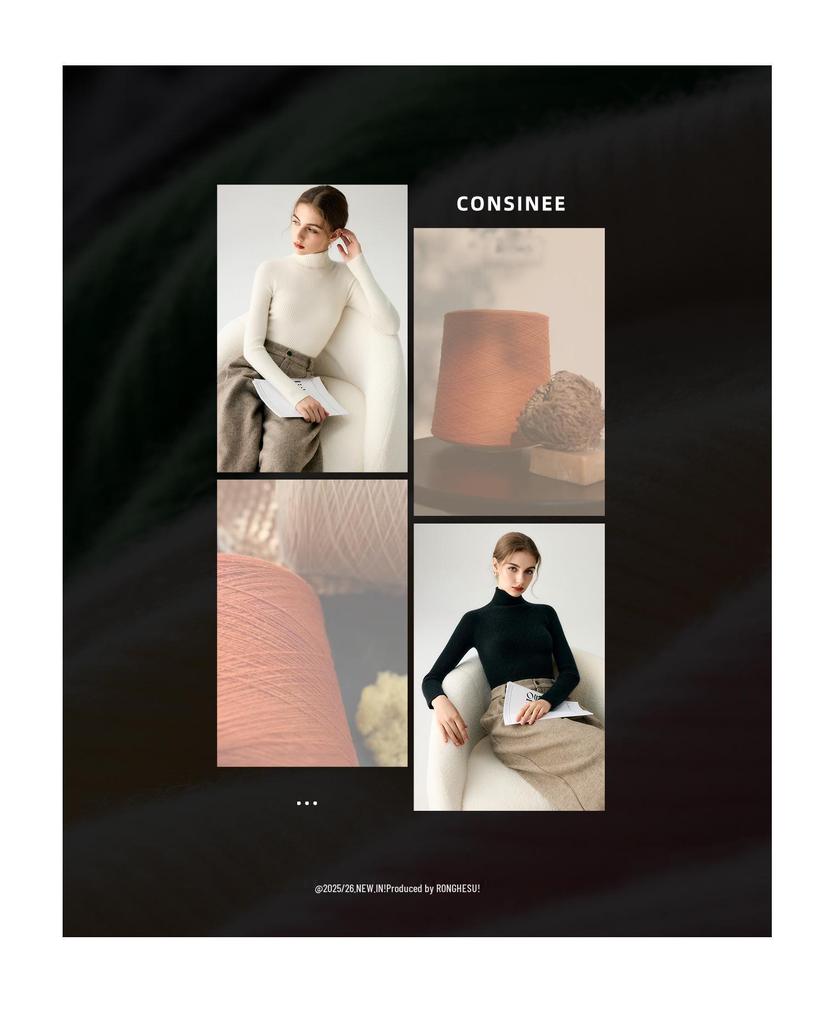 Women's Slim-Fit High-Neck Cashmere Sweater: Seamless, Solid Color, Figure-Flattering Knit.
