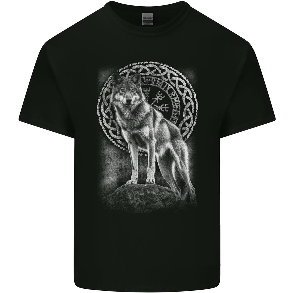 Nordic Wolf Viking Unisexs Cotton TShirt Tee Top