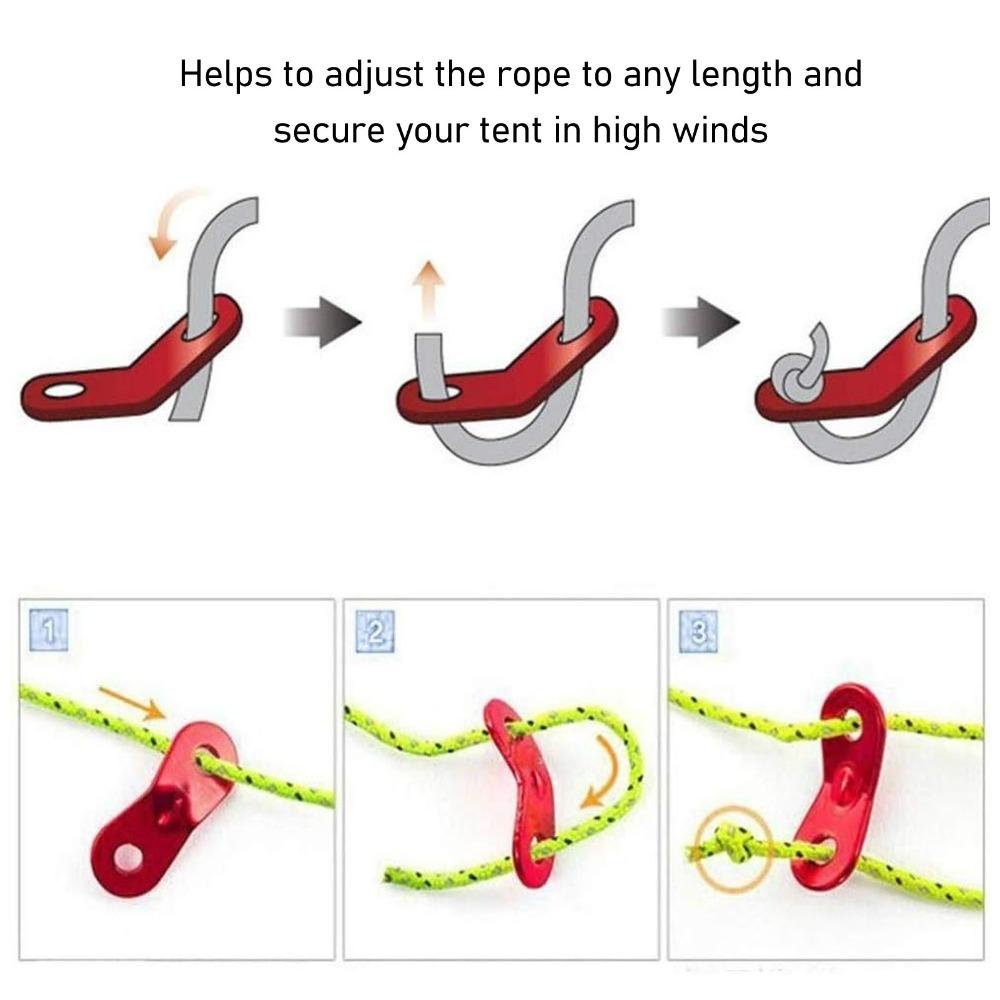 30 Pcs Slip-Proof Cord Adjuster Dual Holes Tent Line Locks Tent Fasteners  Outdoor Activities