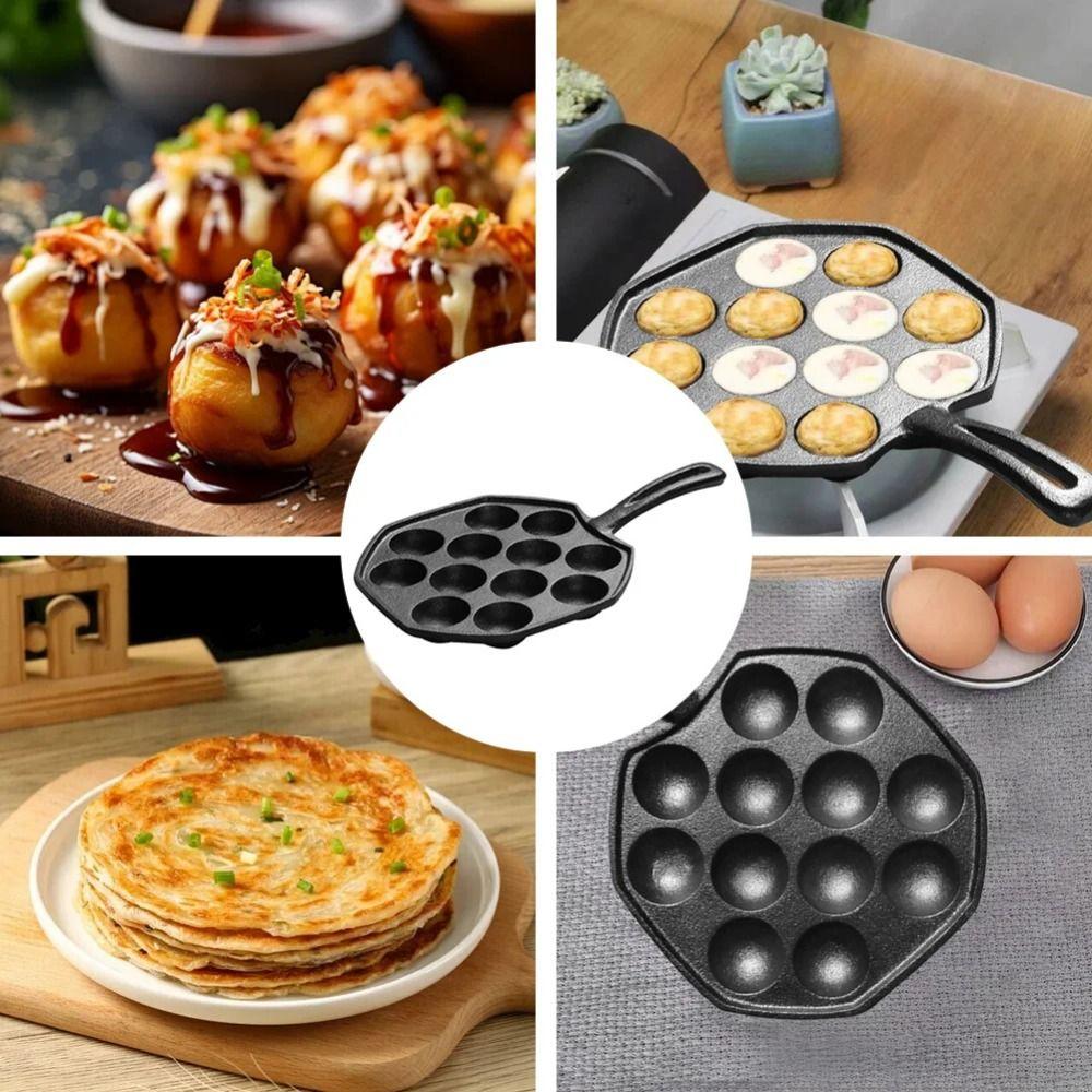 12 Holes Octopus Baking Mold DIY Takoyaki Grill Pan Plate Octopus Ball Maker Kitchen Gadgets
