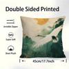 Sage Green Cranes Cushion Cover Pillowcase Upholstery Sofa Throw Pillow Home Decor Pillowcas