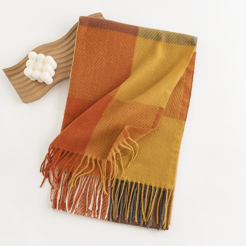 Imitation Cashmere Scarf European and American Street Style Scarf Women's Fashion Commuting Scarf Simple Style Versatile Shawl