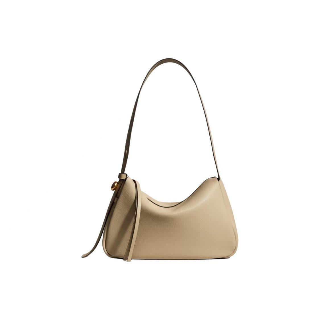 

Tory Burch Romy Wide Strap Design Leather Shoulder Bag Women Shoulder Bag Soft-Gray 177364-021 Basic Set (Bag+Dust Bag)