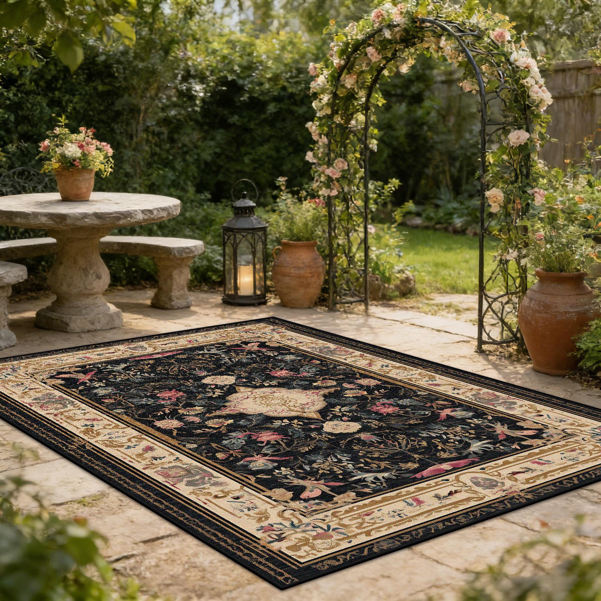 

Europe Retro Style Study Living Room Carpet Village Ethnic Decoration Outdoor Courtyard Rug Bedroom Bedside Washable Soft Mat 60x90cm