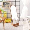 Miniature Wooden Standing Mirror - 1:12 Dollhouse Furniture Accessory for Dollhouse Living Room Decor
