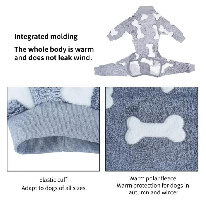 Winter Clothes for Dogs Pajamas Jumpsuit Four Legs Winter Onesies for Medium Large Dogs Warm Puppy Jumpsuit Dog Clothes