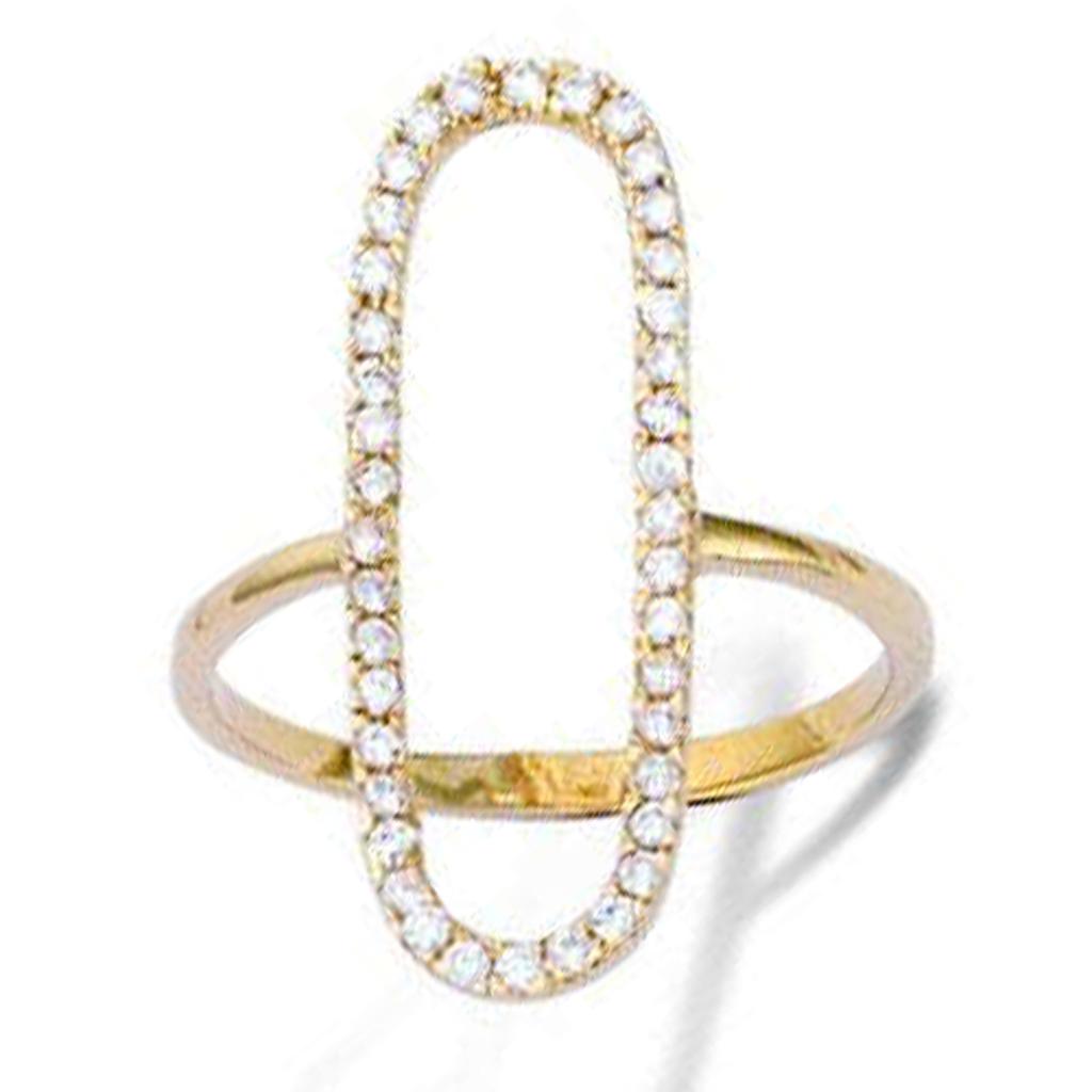 Gullbelagt Ring 'Sissi' hvitt gull - 25x7 mm