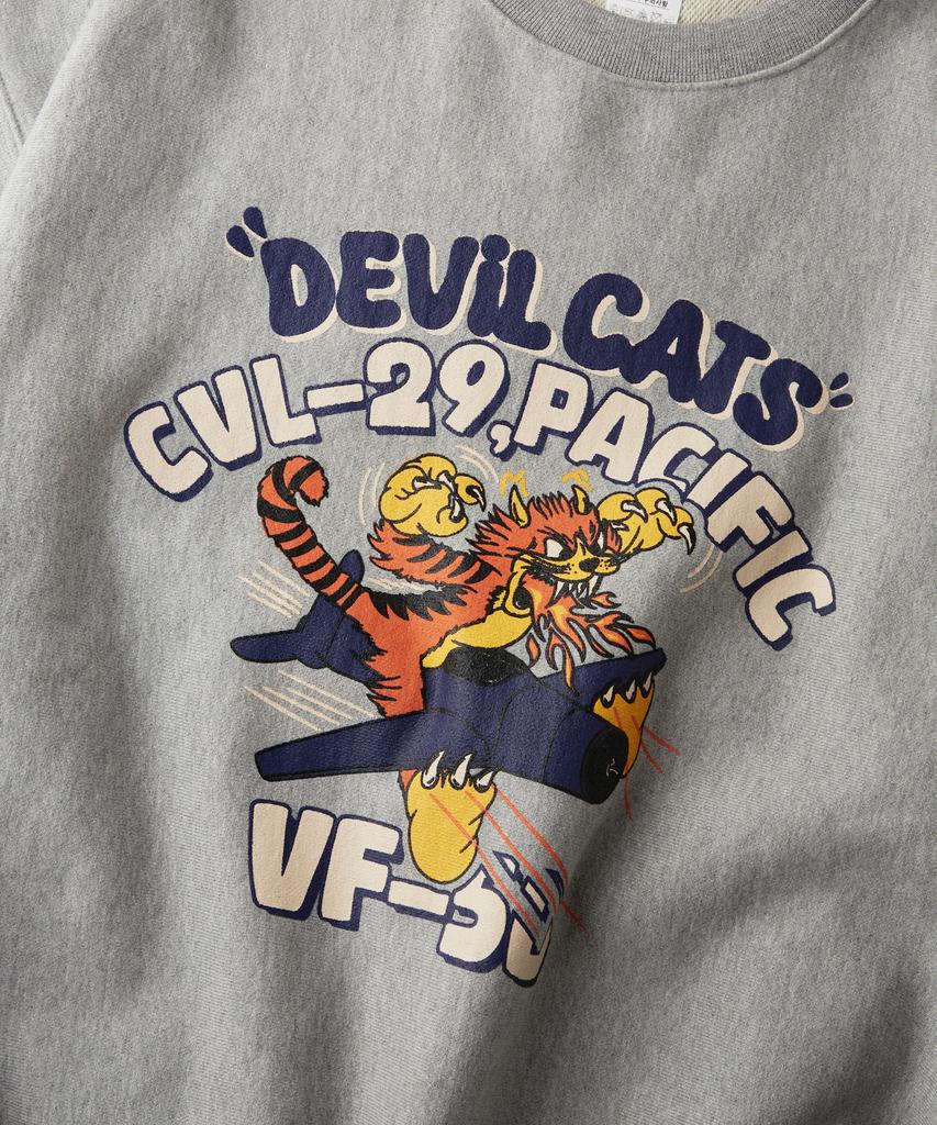 OUTSTANDING Mil Series Sweat(Devil Cats)_8%Melange Gray