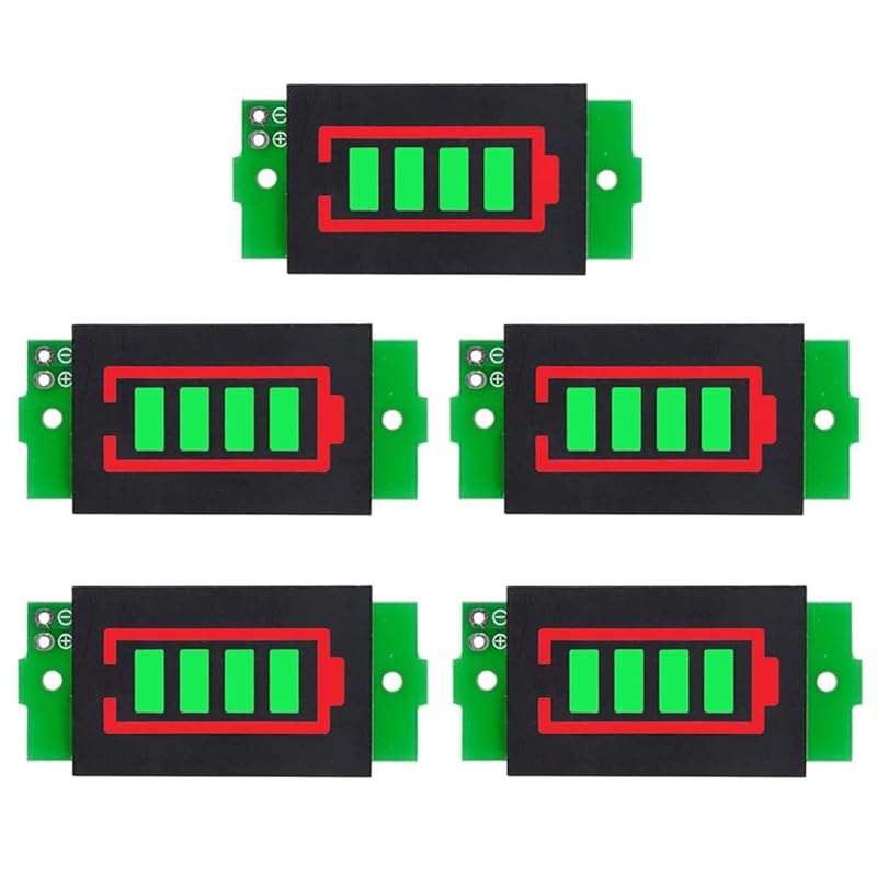 1S 2S 3S 4S 5S 6S 7S 8S 1-8S Lithium Battery Capacity Indicator Module 4 Sections Green LED Display Tester Li-po Li-ion (5 Pack)