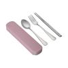 Stainless Steel Korean Spoon Fork Chopsticks 3 Piece Portable Tableware Student Outdoor Traveling Pull Out Gift Set