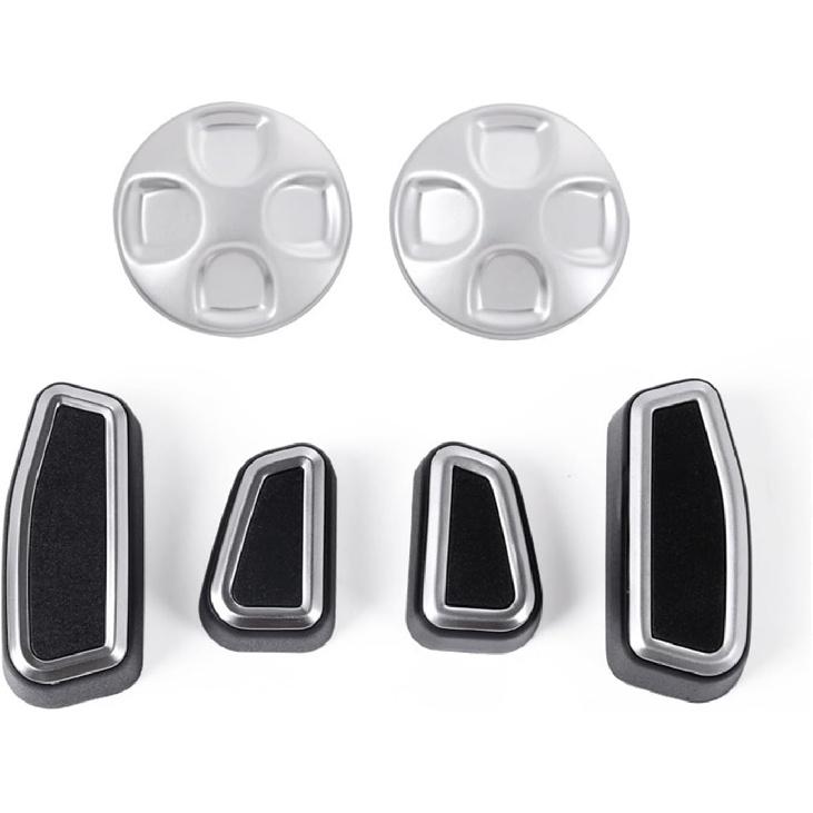 Car Fit for Seat Adjustment Button Trim Cover Fit for Alfa Romeo Giulia Interior Modification Accessories Seat Adjust Button Switch(Black/Silver)
