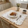 Quadratische/Runde Spitzenrüschen-Tischsets Romantische Herzmuster-Tischsets Tischdekoration