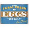 Mfoever Chicken Egg Shabby Chic Poste Tin Signs Metal Plate Farm Fresh Eggs Metal Tinplate Sign Poster xcm
