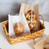 100Pcs Half Clear Plastic Kraft Bread Bag Individual Croissant Loaf Bread Donut Pandesal Pastry Bag