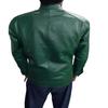 NOORA Men's Dark GREEN Leather Jacket | Slim Fit Real Biker Leather Jacket | Stylish Outwear Band COLLARED Jacket With Multi Zipper Pocket |
