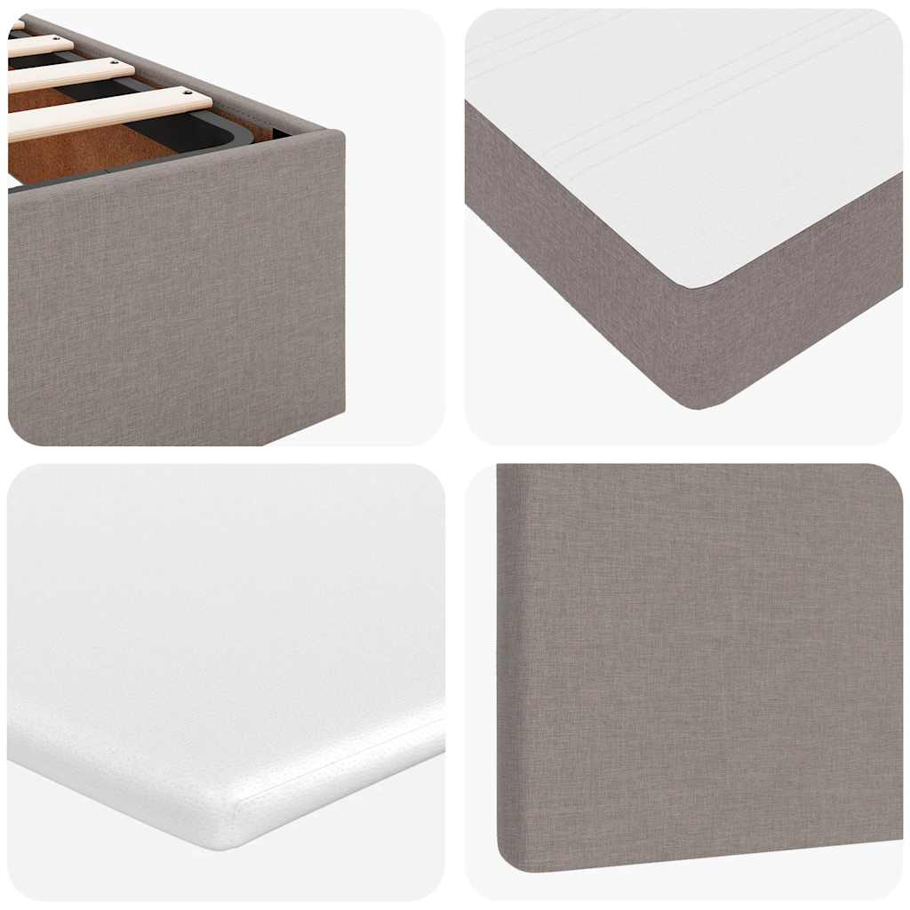 Ottoman Bed with Mattress Taupe 200x200 cm Fabric