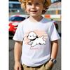 European sizes Boys' Short-Sleeve T-Shirt with Cute Puppy Print - Soft Round Neck Summer Top, Casual Casual Attire Suitable for Home, Outdoor & Sports