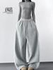 Damen Jogginghose 2025 Schwarz mit seitlicher Spitze - Elastischer Bund, Vielseitig Weiter Schnitt, Lässige Street Dance Hose