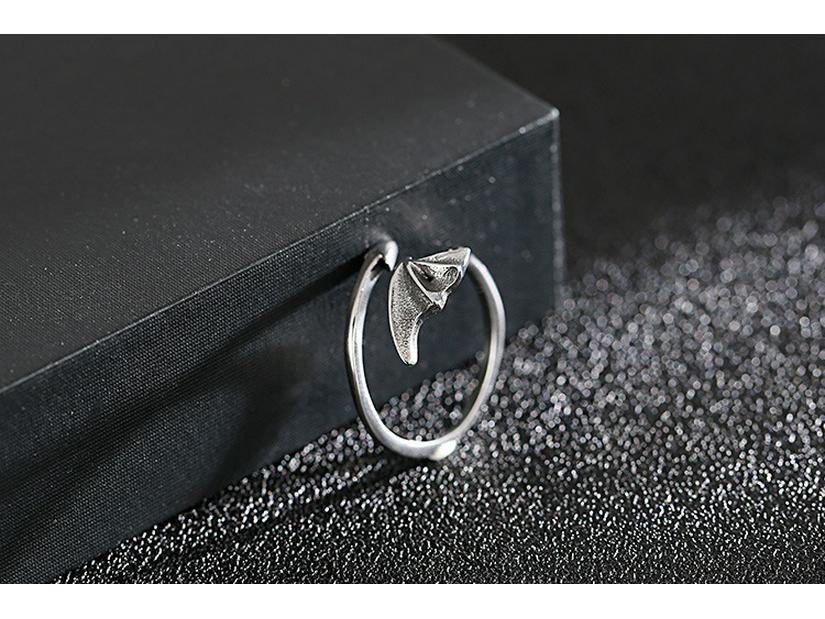 Arrow Wings Stainless Steel Devil's Feather Couple Ring