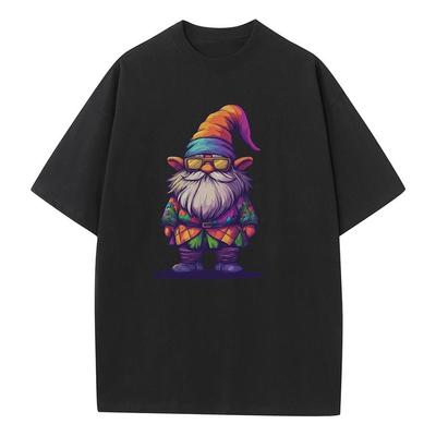 Spring and Summer Loose T-shirt Pure Cotton Unisex Top Color Dwarf Graphic T-shirt Breathable Print Men's Top Designer Clothing