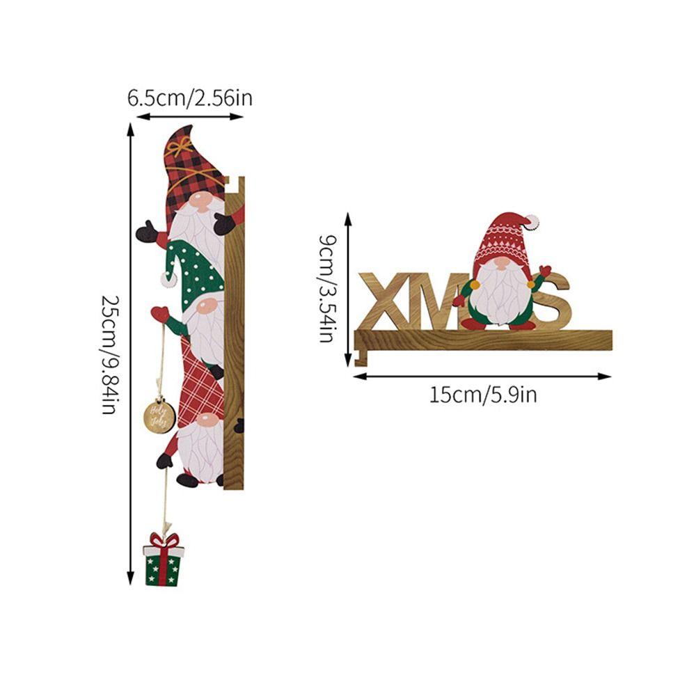 Santa Claus Door Frame Decoration Wooden Door Pendant Creative Christmas Decoration