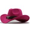 Top Hat Ethnic Style Cow Label Western Cowboy Top Hat Rolled Edge Retro Riding Hat Wool Felt Hat