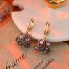 Classic Ear Buckle Anti-allergic Real Gold Electroplated Zircon Opal Earrings for Women