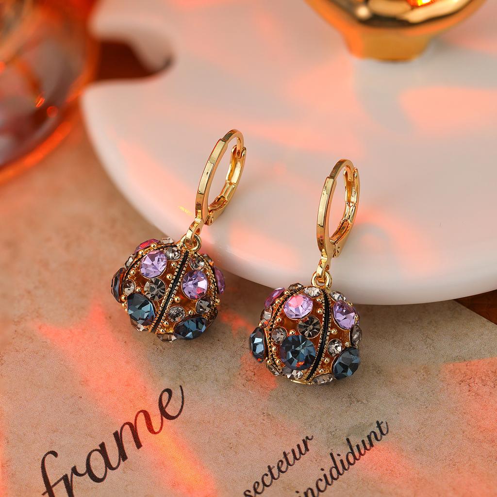 Classic Ear Buckle Anti-allergic Real Gold Electroplated Zircon Opal Earrings for Women