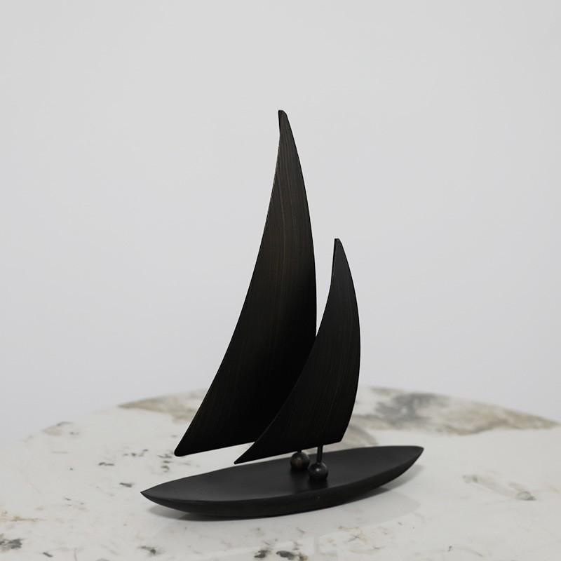 Modern Minimalist Metal Sailboat Decorative Sculpture Living Room Office Entryway Home Dcor Gift
