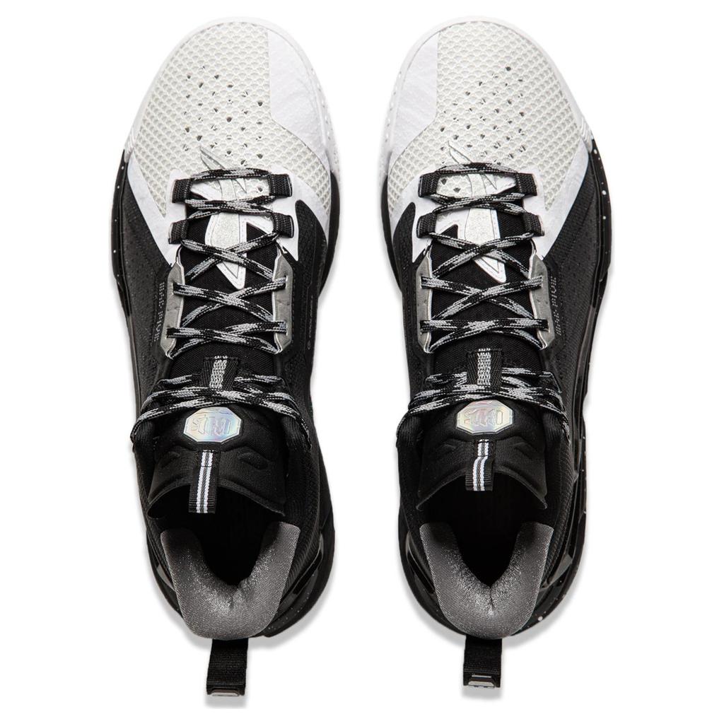 Li Ning BadFive 4 Cushioning Abrasion Resistant Breathable Mid Top Basketball Shoes Men's Black White ABFU015-5