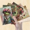 32pcs, Frog Rose Postcard, Abstract, Birthday/Anniversary Gift, Collectible, Suitable for Gift Giving, Can be Mailed.