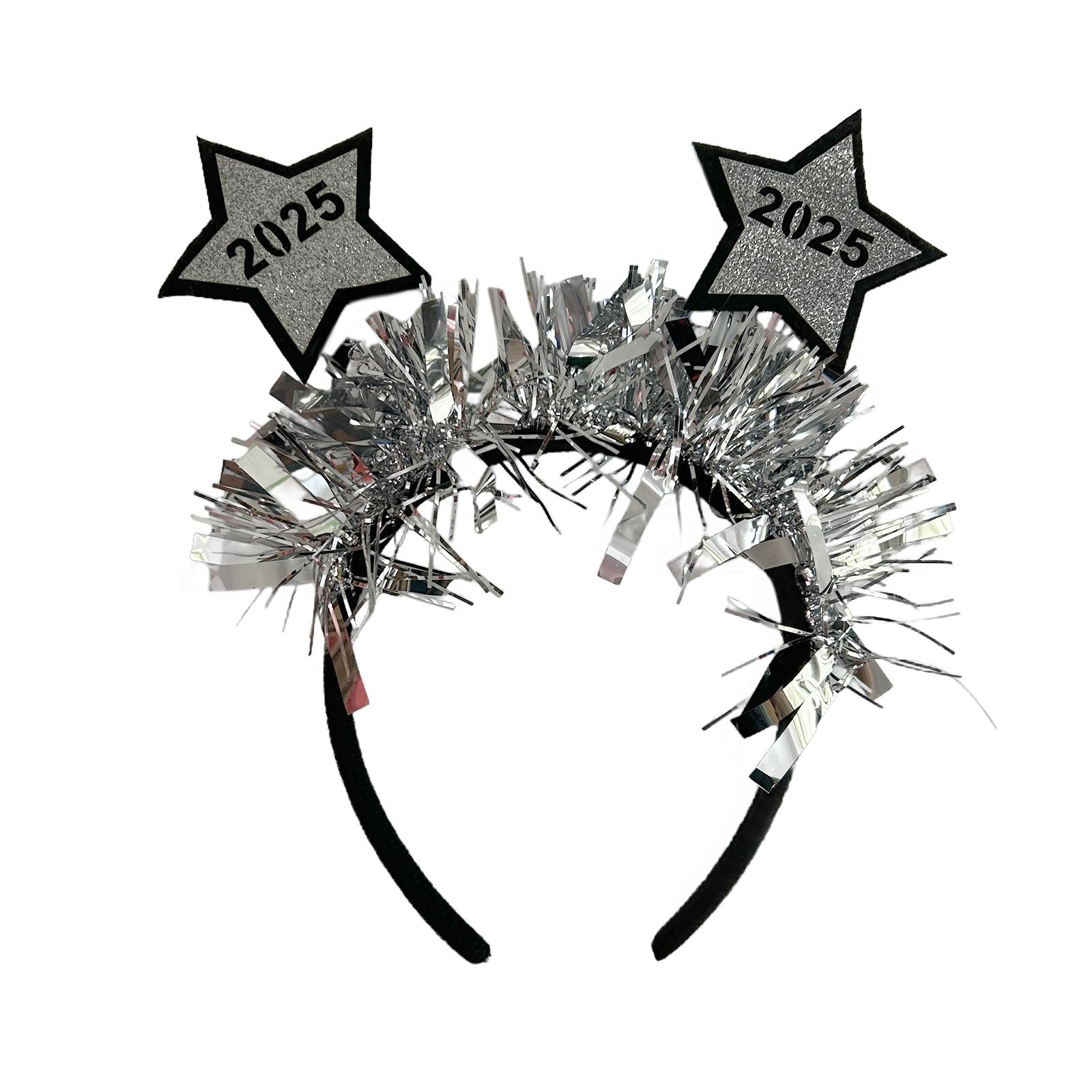 

Мишурная повязка на голову Рождественский головной убор Новогодняя вечеринка Фотобутафория Мишурный головной убор для караоке-вечеринки Косплей-аксессуары B