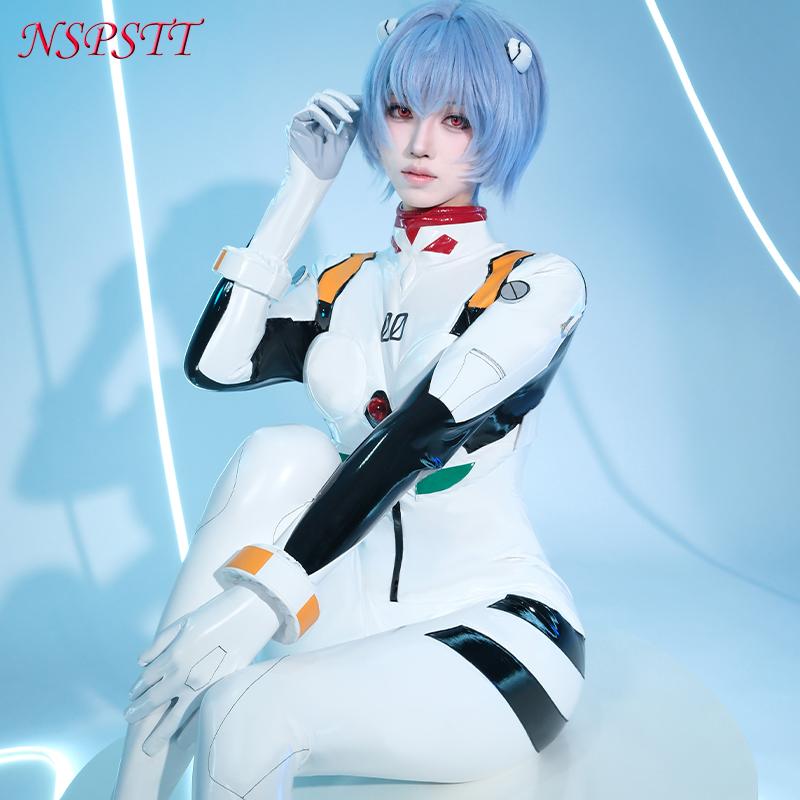 NSPSTT EVA Ayanami Rei Combat Suit Cosplay Costume Ayanami Rei Costume Halloween Carnival Party Women Jumpsuit Outfit Fullset
