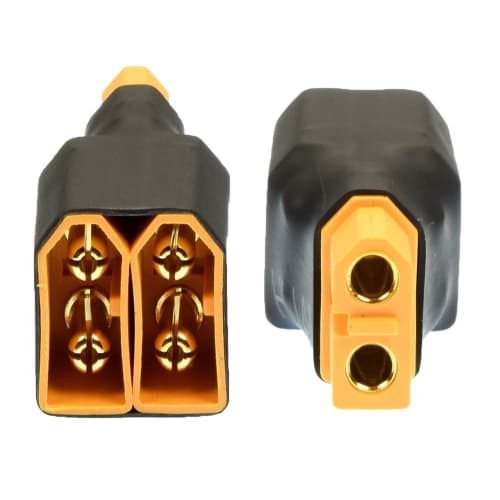Boladge 2-Pack XT60 Plug Parallel Connector, Converts One Female XT60 Plug to Two Male XT60 Plug Battery Pack Connector Adapter for RC Lipo Battery