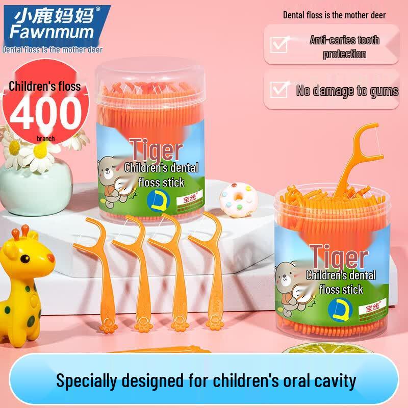 

Little Deer Mom Little Tiger Kids Dental Floss Picks