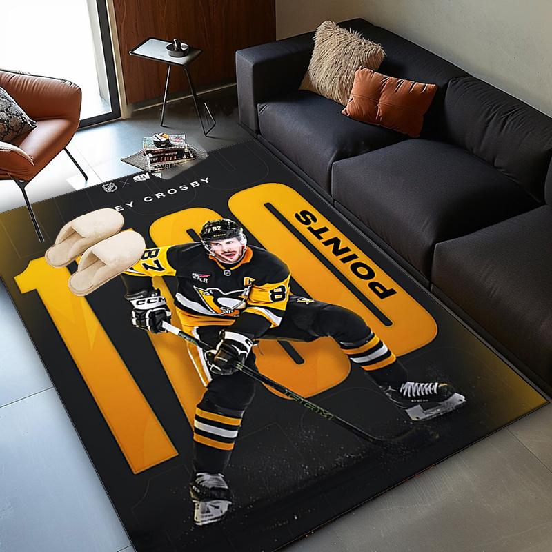 Pittsburgh Hockey Player Crosby Area Rug Suitable for Indoor And Outdoor,Carpets for Homes, Offices, Living Rooms,Home Decor,Christmas Gift