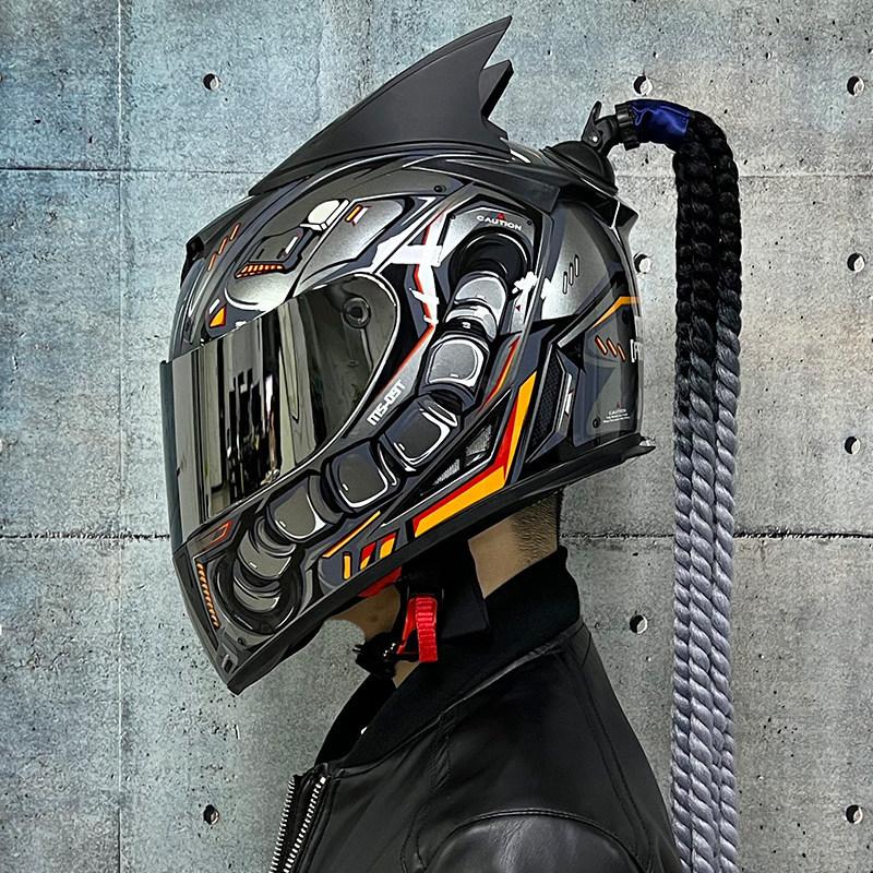 Jiekai Electric Vehicle Bike Helmet Men's and Women's Full Helmets Four Seasons Double Mirror Bluetooth Personalized Helmet Grey Party
