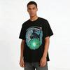 Dark Grim Reaper Angel Wing Earth Flame Print Casual Top Pure cotton T-shirt