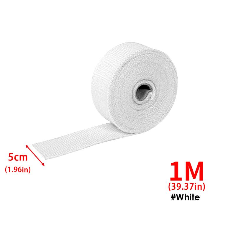 Motocyklowa Taśma Termiczna Wydechu Owijka Termiczna Osłona Włókno Szklane Bawełna Izolacyjna Wysoka Temperatura Ochrona Części Samochodowe