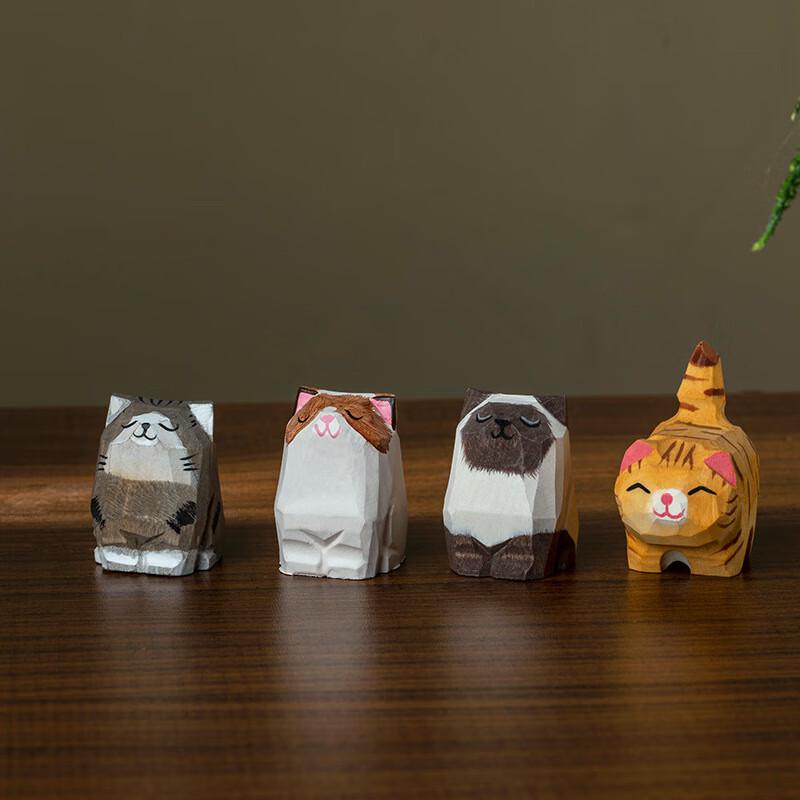 OLOMM Hand-Painted Lucky Cat Four-Piece Set