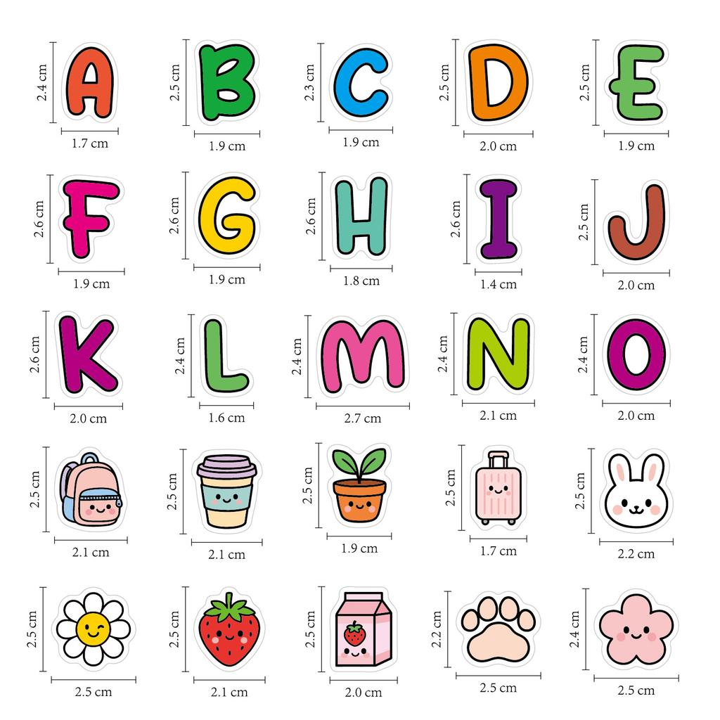 Water Cup Letter Sticker Cartoon Cute Touch Film Anti-slip Water Cup Lunch Box Mobile Phone DIY Gift Letter Sticker