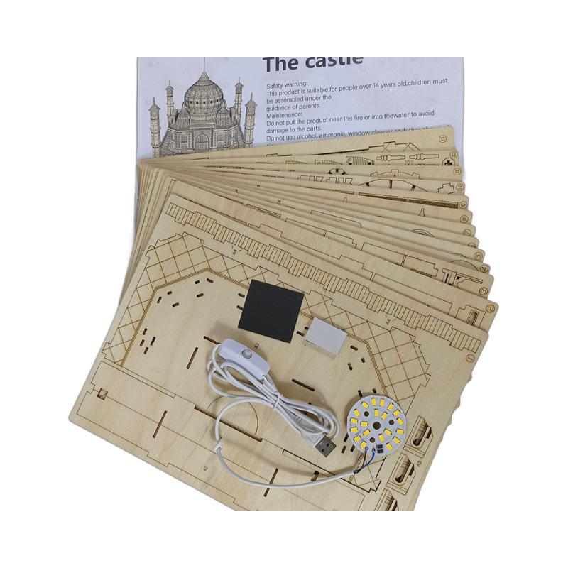 3D Castle Simulation Wooden Puzzle - Educational Model Toy for Children