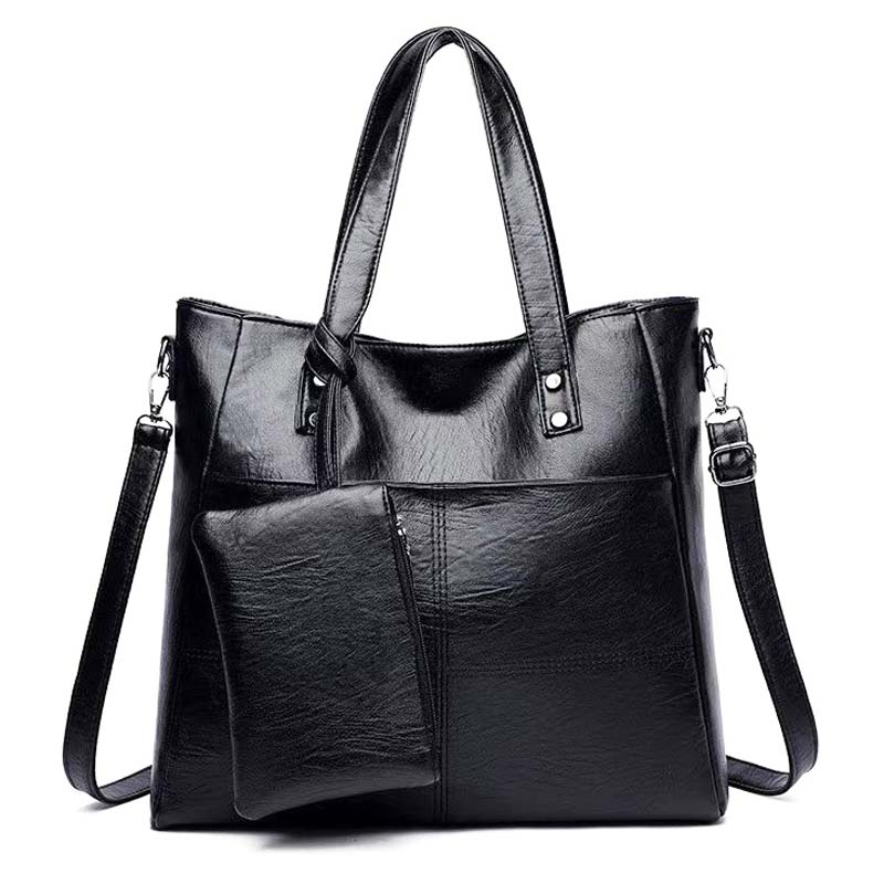 Two-piece Mother and Child Soft Leather Single Shoulder Bag Women's Tote Bag Crossbody Bag Large Capacity Shopping Bag