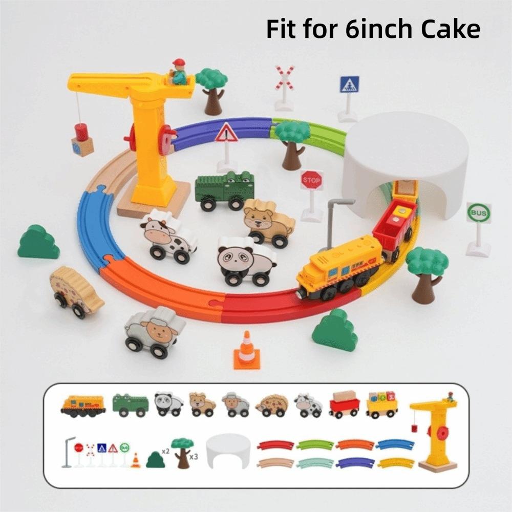 Educational Toy Wooden Train Track Set Reusable Electric Train Playset  Kids Birthday Party Set 2